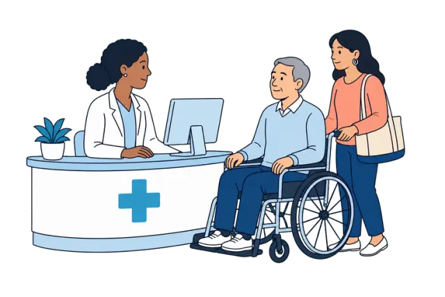 Hospital team welcoming a patient